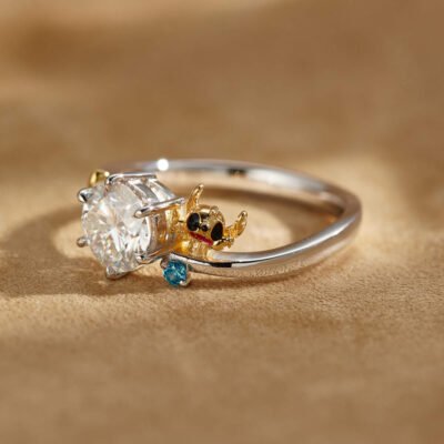 Alternative view of Stitch Round Cut Sterling Silver Ring