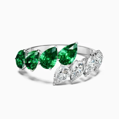 Emerald Pear Harmony Ring