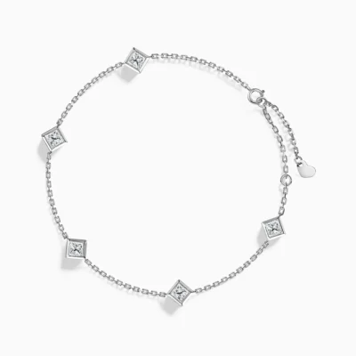 Dazzling Square Moissanite Bracelet